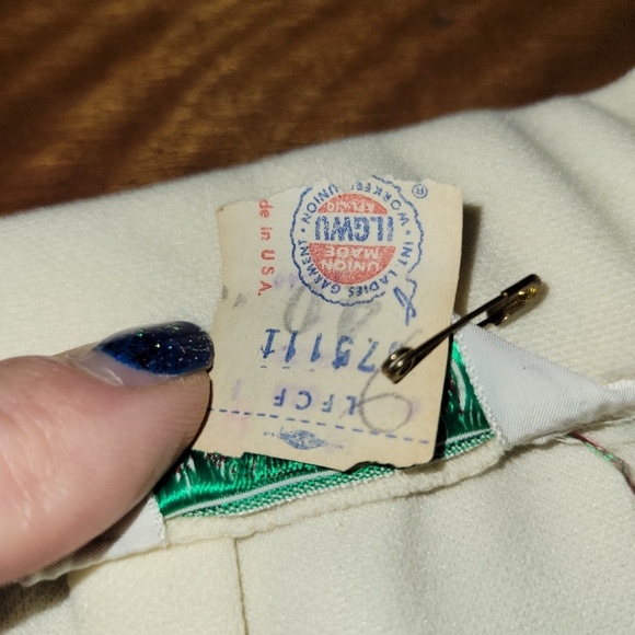 Vintage 60s Ivory Leopard Fur Trim Suit Double Breasted Blazer Mini Skirt S - Picture 15 of 15